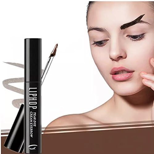Eyebrow Stain, Peel Off Brow Tint Kit in Dark Brown, Long Lasting Eyebrow Gel #1 8g (Liphop) (Dark Brown)