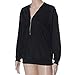 DDLBiz(TM) Autumn&Winter Womens Deep V Zipper Loose Pullover Blouse Tops (XL, Black)