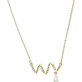 Sonateomber Dainty Chain Simple Pendant Necklace for Women, Cute Statement Rhinestone Single Dangle Necklaces Thanksgiving Christmas Jewelry Gift