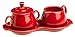 Fiesta® Sugar & Cream Tray Set – Durable Ceramic, Lead-Free, Dishwasher/Microwave/Oven Safe – Made in USA Dinnerware - Scarlet