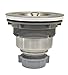 Coflex Extra Deep Cup Sink Basket Strainer with Sealing Lid, 304 Stainless Steel, Brushed Nickel Finish