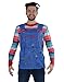 Faux Real Men's Chucky Long Sleeve Tee Shirt, Multi X-Large