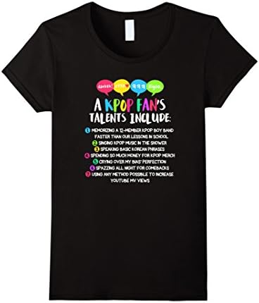 Womens KPop Shirt: KPop Fans Talents Shirt XL Black