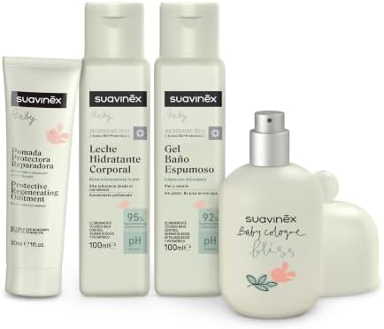 , Neceser Bebé, Canastilla Recién Nacido con Cosmética Pediátrica | Set Regalo con Colonia Bebés 50 ml + Leche Hidratante 100 ml + Gel Baño 100 ml + Pomada Pañal 30 ml, Formato Viaje, Beige
