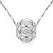 Merdia S925 Sterling Silver Dull Polish Hollow Bead Pendant Necklace 18