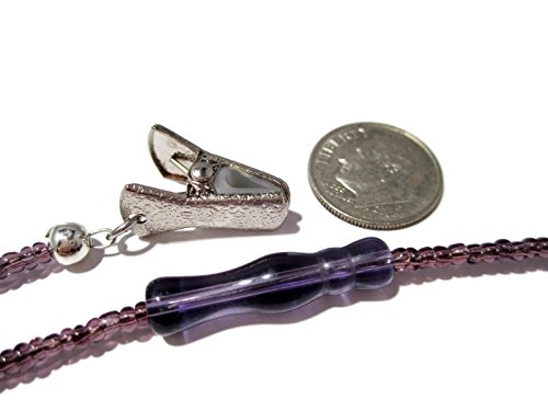 image for ATLanyards Purple Spindle Clip Beaded Eyeglass Holder - Eyeglass Retai