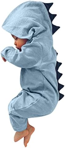 Newborn Infant Baby Baby Boys Girls Dinosaur Sleepsuits Pyjamas Kids Toddlers Onesie Pjs Romper Jumpsuit One (3-6 Months, Long Sleeves-Blue)