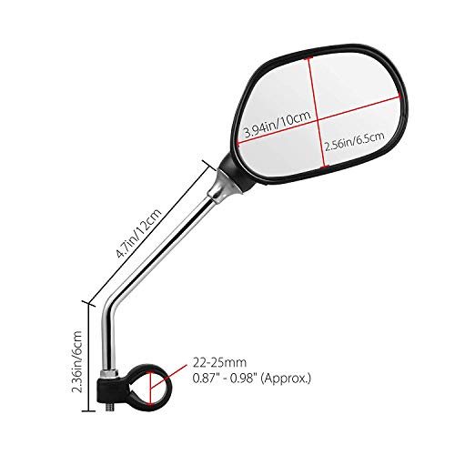 Yizhet Bike Mirror, 1 Pair Bicycle Rearview Mirrors, Mountain Bike Handlebar Mirror, Adjustable Rotatable Handlebar Glass Mirror, Safe 360 Rotation Rearview Mirror Mountain Bike Motorcycle - Thumbnail 4