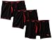 Puma Men's 3Pack Volume Boxer Brief, Black/Red, Small
