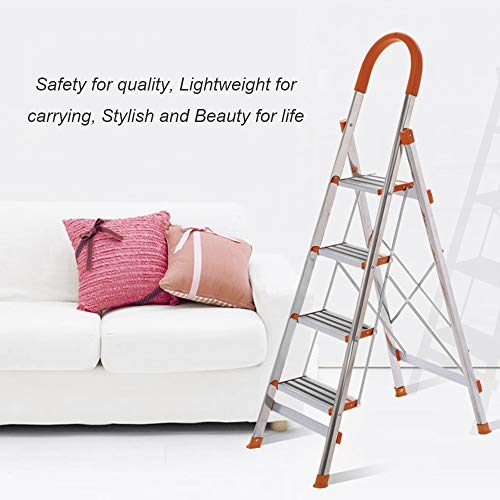 SogesHome Ladder Aluminum Ladder Step Ladder Folding Ladder Lightweight Multi Purpose Portable Home Ladder 4 Step,JF-004-SH