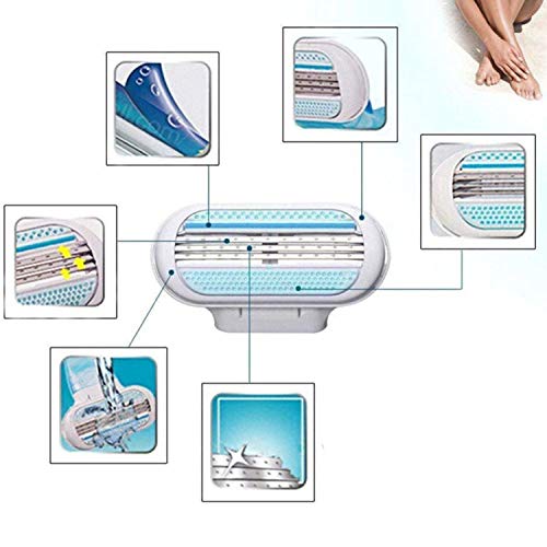 Kaimu Women Sensitive 3 Blade Body Hair Shaving Razor Refills Safety Beauty Care Tool Fabric & Textile Paints (Handle Not Included)
