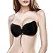 Silicone Invisible Bra Strapless Adhesive Reusable Push-up Bras with Drawstring #2 Black D