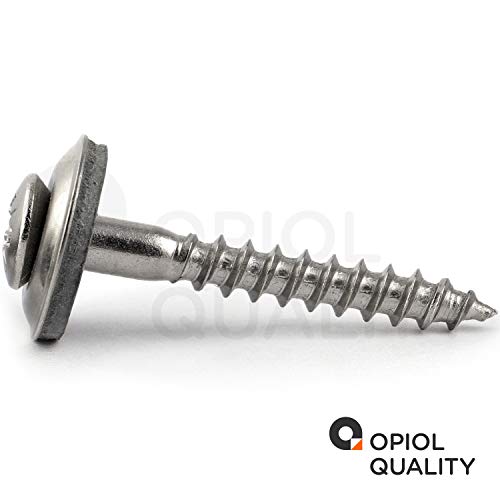 OPIOL QUALITY® Spenglerschrauben POZI"Z" 4,5x80 mm mit U-Scheibe 15mm aus Edelstahl A2 V2A (50 Stück) ähnl. DIN 7995 Pozidriv Dichtscheibe Holzschrauben Wellplattenschrauben – Bild 5