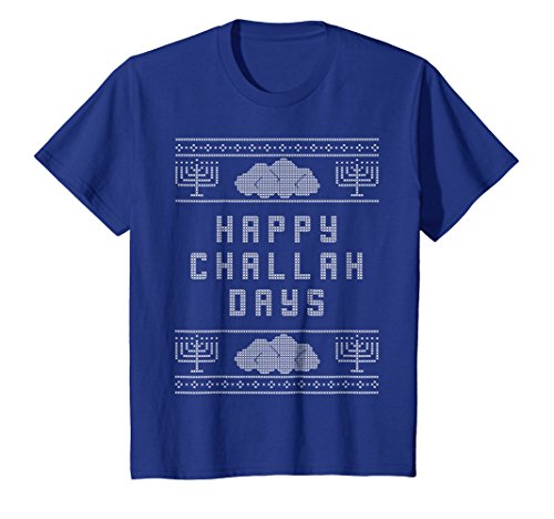 Kids Funny Hanukkah Shirt, Happy Challah Days Cute Chanukah Gift 10 Royal Blue