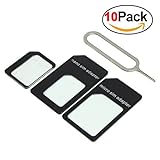 (10 Pack) 4 in 1 SIM Card Adapter Nano Micro