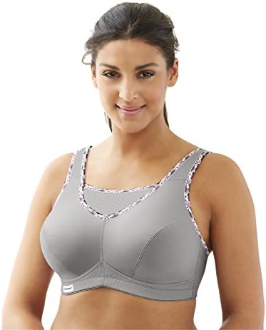 GlamoriseWomen's Full Figure No Bounce Plus Size Camisole Wirefree Back Close Sports Bra #1066