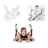 Acome Hand & Ankle Cuffs Strap Kits With Soft Pillow For Female Male and Couple Black