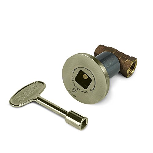 UPC 811605021037, 1/2 Inch Straight Decorative Gas Key Valve Kit with Antique Brass Floor Plate Flange and Key