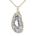 Bonnie Irregular Slice Geode Crystal Pendant Necklace Cut Natural (Style 1)