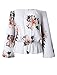 Hibluco Women's Fashion Off Shoulder Tops Sexy Floral Striped Printed Crop Tops Summer Tie Knot T-Shirt White