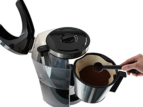 Melitta Look Timer 1011-08, Filterkaffeemaschine mit Glaskanne und Timer-Funktion, AromaSelector, Schwarz – Bild 5