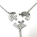 Elefan Cornelia Birthday Gift for Little Middle Big Sister Heart Puzzle Pendant Necklace Set for Daughters Granddaughter(3PCS)