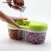 Manual Food Chopper Hand-Powered Chopper Compact Handheld Onion Chopper, Garlic Squeezer, Ginger Slicer, Pepper Cut, Herbs Chop, Cheeses Chopper Masher-Twins Chopper With 2-Sides Container
