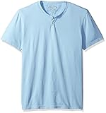 Lucky Brand Men's Button Notch Neck Tee, Dream Blue Large