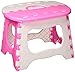 SAYGOGO 630792649219 Thick Plastic Folding Step Stool, Bath Stool, Ottoman, Conpliant Family, Travel, Fishing, Bathroom, etc.Pink/Blue, Random Color, Smallthumb 1