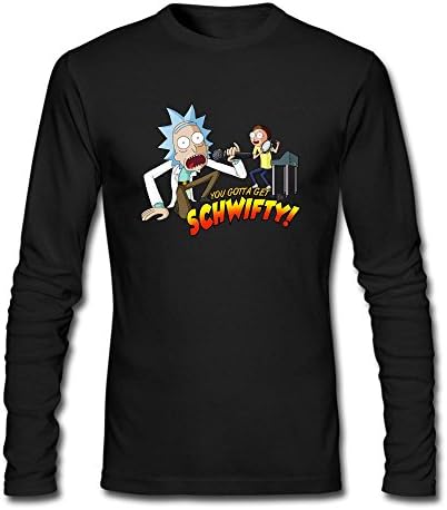Men's Rick With Morty o neck Long sleeve T-Shirt Medium Black