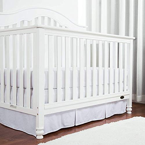 Cotton Metrics Linen 800TC 100% Pure Cotton Tailored Crib Bed Skirt Pleated 14 Inches Long for Baby Girls and Boys (Color - White) - Thumbnail 3