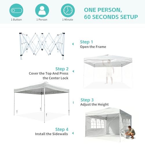 Pone·vora 10x10 Pop Up Canopy Tent Review: One-Push Setup with Vented Roof image 20