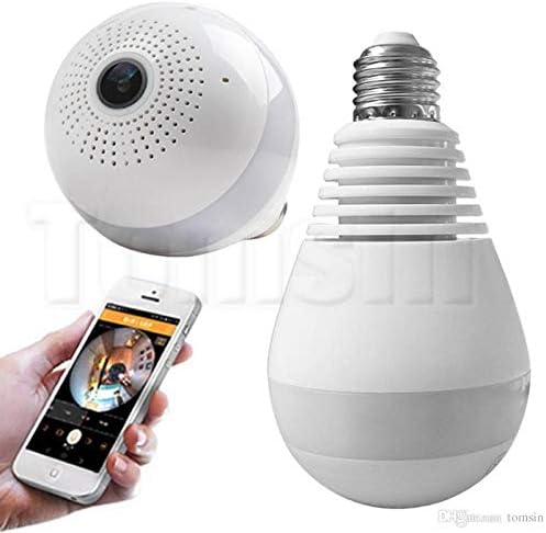 Esecure 1.3 MP Bulb Shape with White Light 360° Panoromic View WiFi Camera (White)