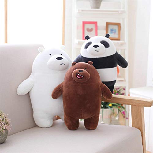 LIYDENG Stuffed Animals 27cm Kawaii We Bare Bears Plush Toy Cartoon Bear  Stuffed Grizzly Gray White Bear Panda