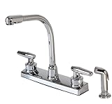 Hardware House 121927 2-Handle Hi-Rise Kitchen Faucet with Spray, Chrome