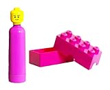 Lego Lunch Kit Bundle with Lunch Box and Water Bottle (Pink)