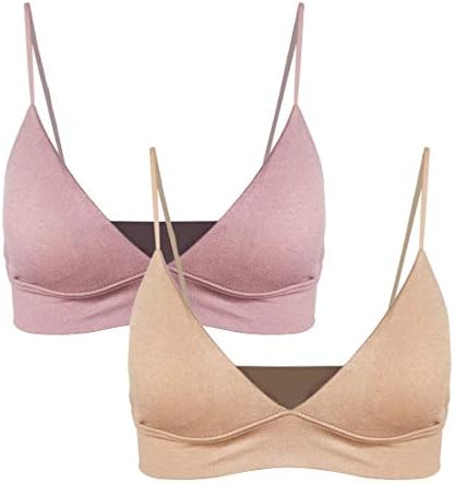Wink Gal Women's Triangle Wireless Bra Removable Padded Cotton Bralette