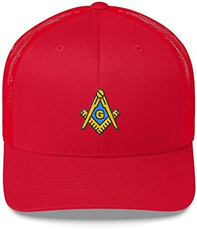 Vinson MFG Masonic Hat, Freemason Square & Compass Embroidered Trucker Mesh Snapback