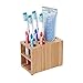 MobileVision Toothbrush and Toothpaste Holder Stand for Bathroom Vanity Storage, Bamboo, 5 slots