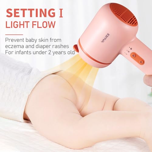 Cordless Kids Hair Dryer for Infant, Low Heat Gentle Air Small Rechargeable  Hair Blow Dryer for Baby Butt Skin