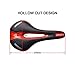 Bike Seat,AGPtek Professional Shock-Resistant Lightweight Comfortable Gel Cushion Pad Bicycle Saddle Cycling Seat with Scale Mark, Perfect for Mountain Bike MTB and Road Bike, 270145mm, Black&Red
