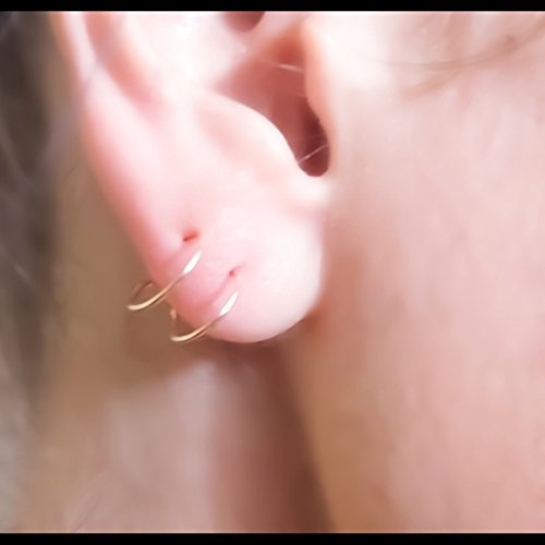 fake double hoop earrings