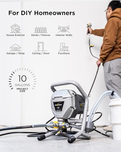 InoKraft MaXpray M1 Airless Paint Sprayer, 3000 PSI 550W Corded Electric, Thinning-Free for Latex & Stain, DIY Home Interior Exterior Walls Fences Decks, Includes Spray Gun Kit & 12" Tip Extension