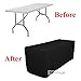 TEKTRUM 6-Feet Long Fitted Table DJ Jacket Cover for Trade Show - Thick/Heavy Duty/Durable Fabric - Black Color (TD-JKT-BLK-6FT)