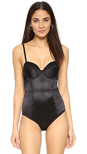 Fleur du Mal Women s Satin Bullet Bodysuit, Black, X-Small