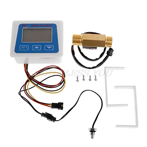 Flow Meters - Digital Flow Meter Water Flowmeter Temperature Time Record With G1 2 Sensor - Thermometer Brass Victor Sanitary Auto Cooling Welder Totalizer Controller Adult Pool Infinity Visual - Thumbnail 5