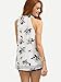Floerns Women's Sleeveless Blouse Shirt Halter Neck Floral Tops Blue L