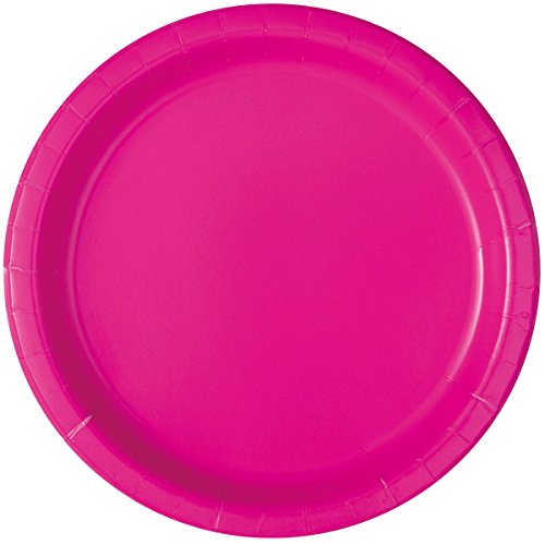 Neon Pink Paper Cake Plates, 20ct