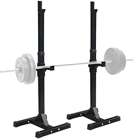 Sportmad Pair of Dumbbell Rack Adjustable Standard Solid Sturdy Steel Squat Stands Barbell Bench Free Press Stands Portable Rack for Home Gym Exercise Fitness Workout Training, 400lbs Capacity