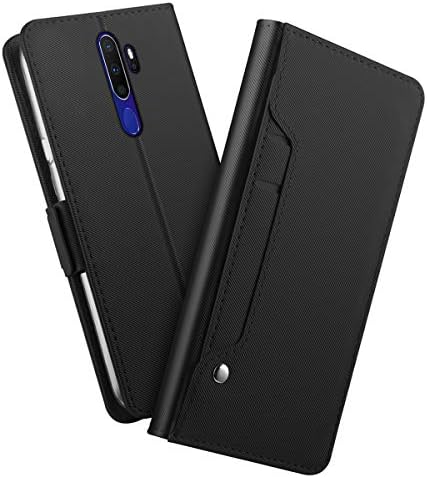 Compatible with Oppo A9 (2020) Case, Slim Wallet Case Heavy Duty Shockproof Protective Cover with Card Slots Magnetic Flip Case for Oppo A9 (2020)（Black）